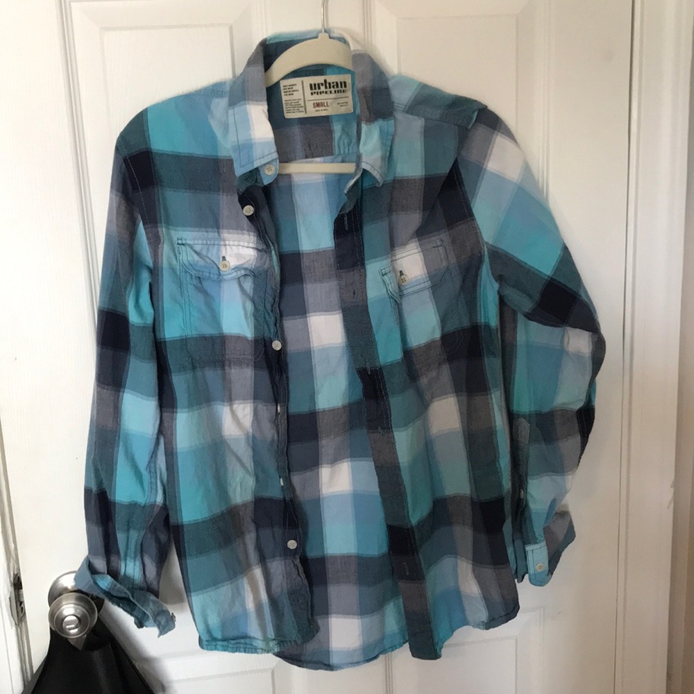 Light blue button up, casual